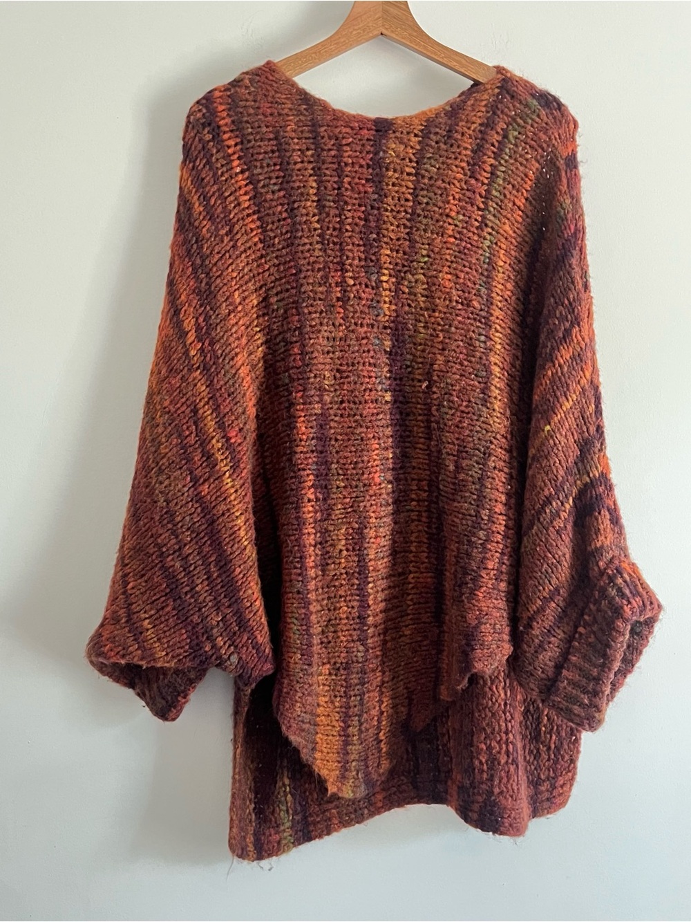 Berretti Made in Italy Multicolor Wool Blend Boho Oversized Knit Sweater L/XL